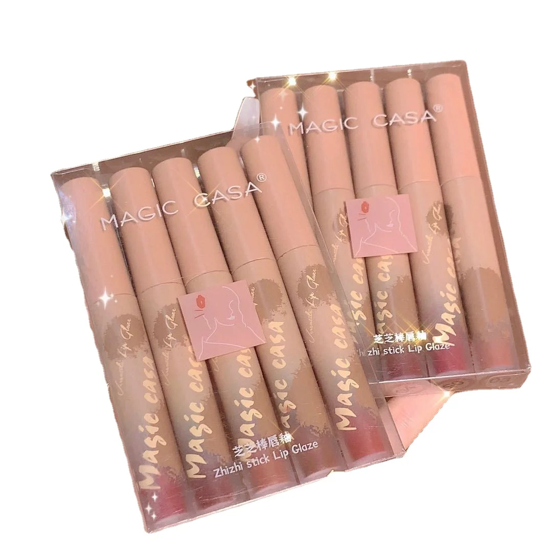 

Five piece Lip Glaze set matte fog face white lipstick, As shown