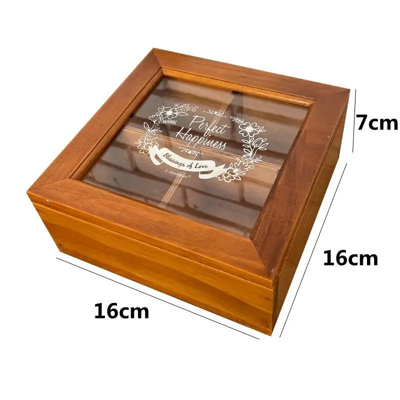 

Caja De Madera Hair Tie Classification Four Square Grid Jewelry Storage Acrylic Small Desktop Blind Box Wooden For Bedroom