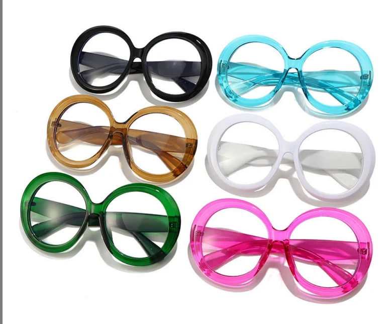 

36550 Oversized Round Transparent Eyeglass Frames For Women Trendy Computer Optical Clear Eyewear 2023