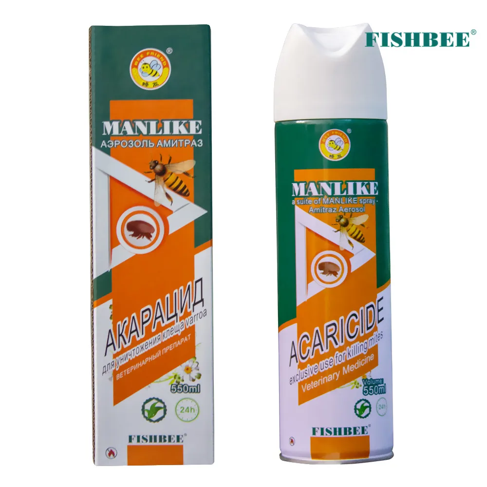 
Amitraz Aerosol Acaricide Varroa Mite Control MANLIKE Fishbee Bee Medicine 550ml Efficiently With Plant Essential Oil Aerosol 