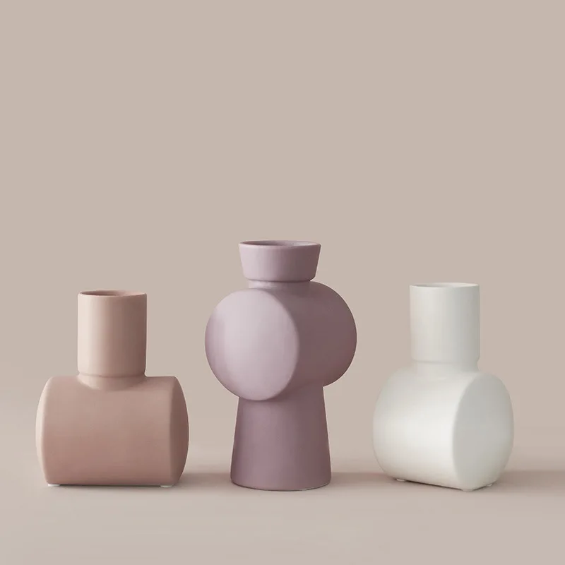 

Nordic Home Decor Modern Morandi Simple Hammer Ceramic Vase Home Decor