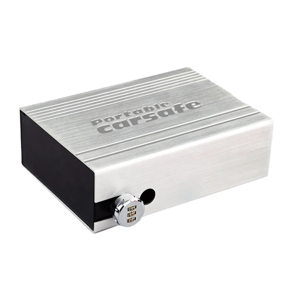 Portable Car Safe Metal Box With Combination Or Keyed Lock And Steel