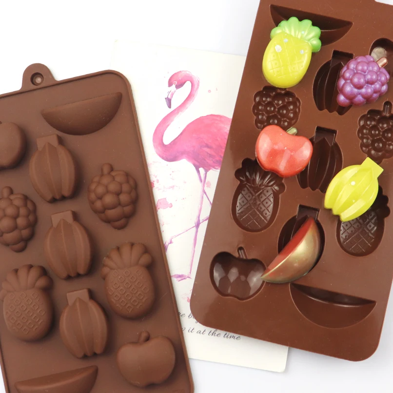 

143 factory free sample fruit shape silicon resin mold, silicone chocolate moulds, silicone ice cube tray