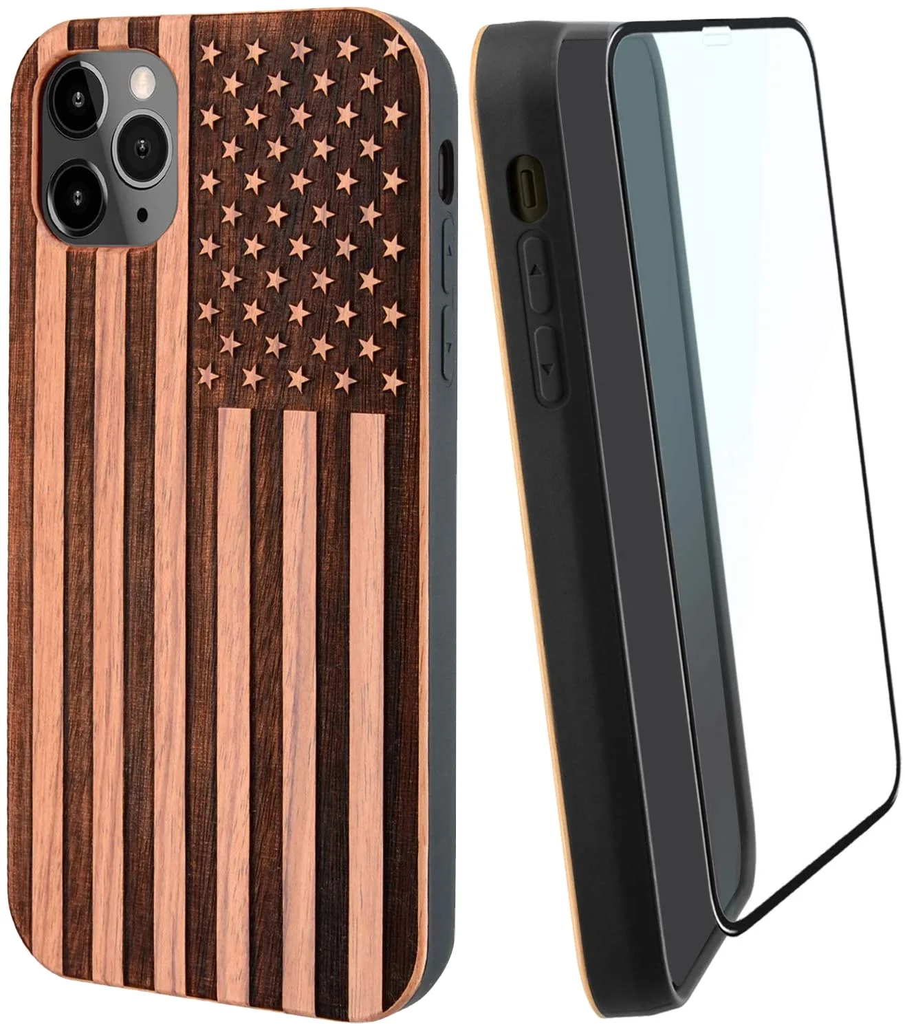 

Wooded TPU PC Mobile Phone Case Shockproof for Iphone 12 pro max mini x xs custom wooden case for Samsung S21 S20FE