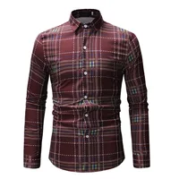

Wholesale Slim Fit Casual Long Sleeve Luxurious Plaid Men's Shirts