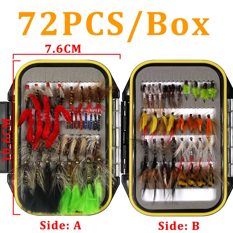 32Pcs/Box Fly Fishing Lure Dry/Wet Flies Ice Fishing Lure Artificial Bait 