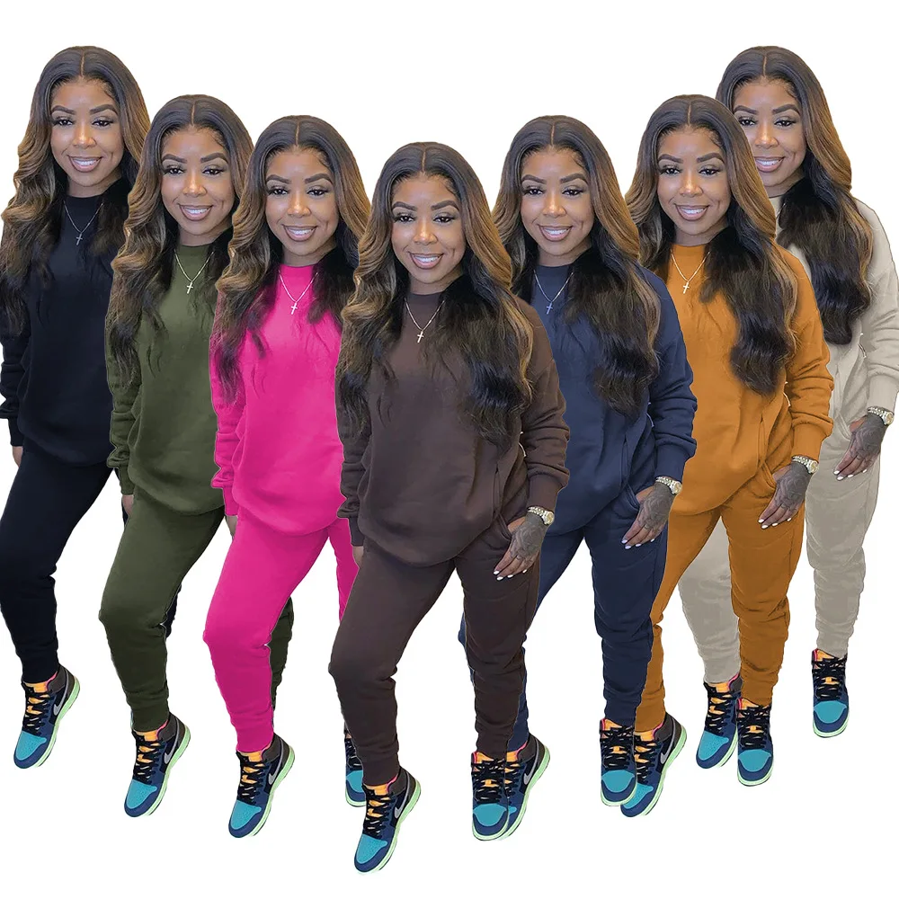 

Fall Winter Clothes For Women Fashion Pullover Sweater Plus size Sweatpants Women Two Piece Pants Set