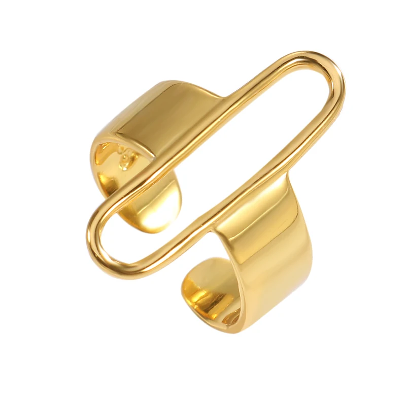 

Fukarni 2.93 Gram Ladies Big Clip Hyperbole Gold Plated 925 Sterling Without Stone Silver Rings KR548