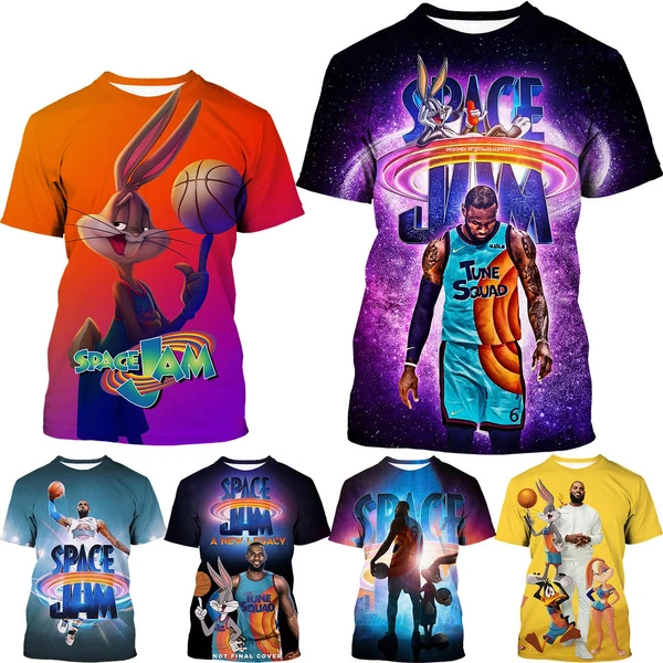 

Space Jam Casual Funny 3D Printed Shirt for Men Harajuku 3D Printing Shirt From Men Hip Hop Style Tees Tops