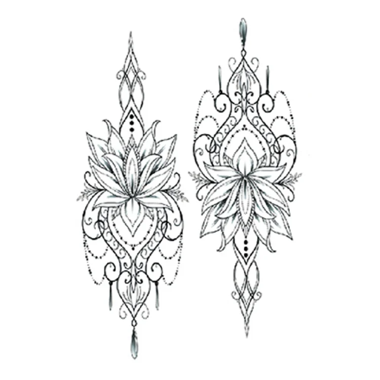 

High Quality Flower Custom Pattern Temporary Body Art Tattoo Sticker, Cmyk