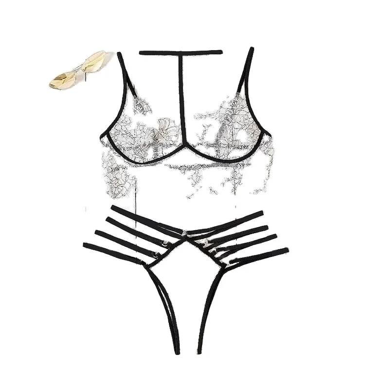 

Transparent Nightdress Pajamas Set Mesh Lace Cup Tie Intimate Apparel Sexy Lingerie Erotic Lingerie Sleepwear
