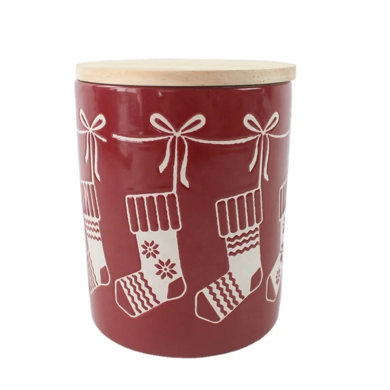 

Bamboo Salt Container Ceramic Candy Jar OEM Stash Jar