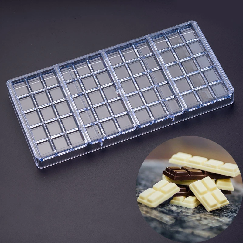 

Pc Bar Tools Polycarbonate Mould Chocolate Mold M01 Hot Sale Rectangle Shape Plastic Free Sample Customized Logo Opp Bag 2 Pcs