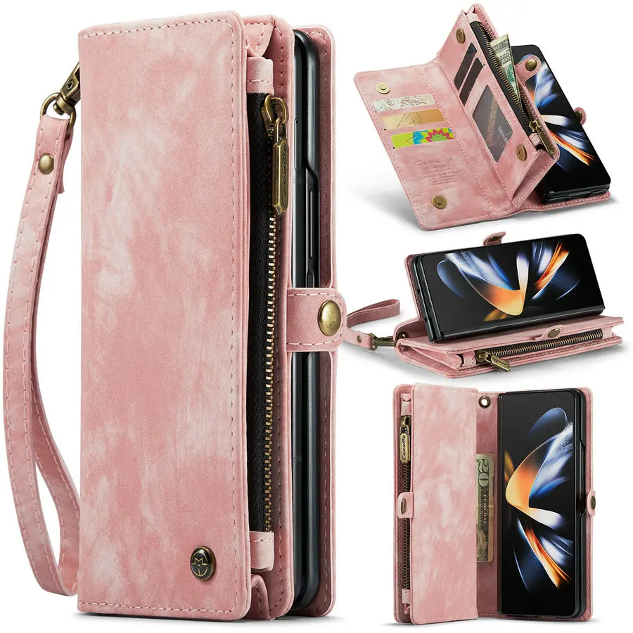 

CaseMe Luxury Wallet Leather Case For Samsung Galaxy Z Fold 4 Accessories Smart Wireless Charging Flip Case For Samsung Z Fold 4