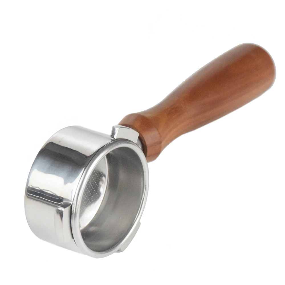 

WDS03 Ecocoffee 51mm Coffee Espresso Bottomless Wooden Handle coffee Portafilter For Delonghi
