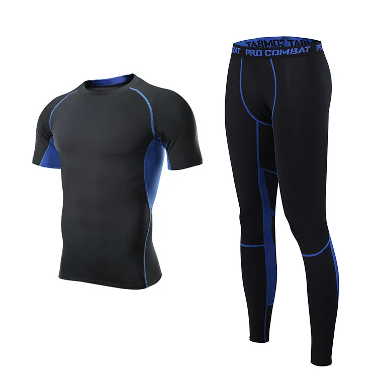 

2019 Latest style Wholesale man compression long sleeve gym top sportswear set tracksuits for men, Picture