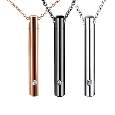 

Three Colors Stainless Steel Perfume Neckalce Ashes Necklace for Memorial, Picture shows