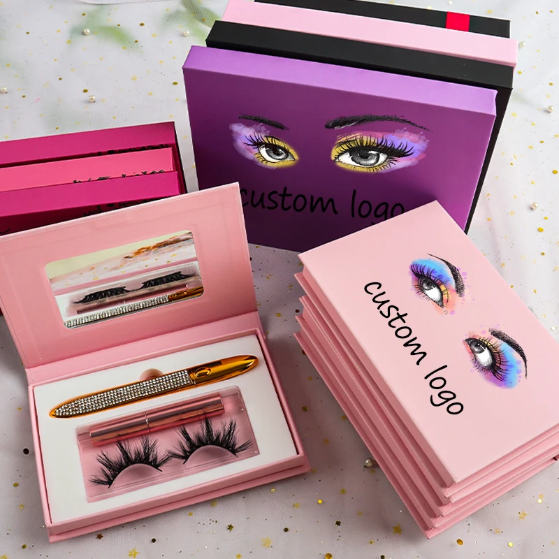 

Hot Sale 3D Cruelty Free Mink Strip Eyelashes Packaging Box Custom Logo Mink Fluffy Lashes