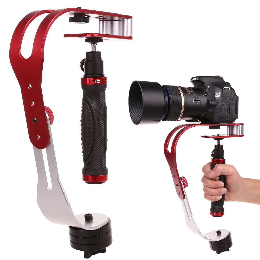 

Aluminum Alloy Estabilizador Camera Bow Handheld Stabilizer Gimbal for Go pro DSLR SLR Digital Camera Sport DV, Red, and black