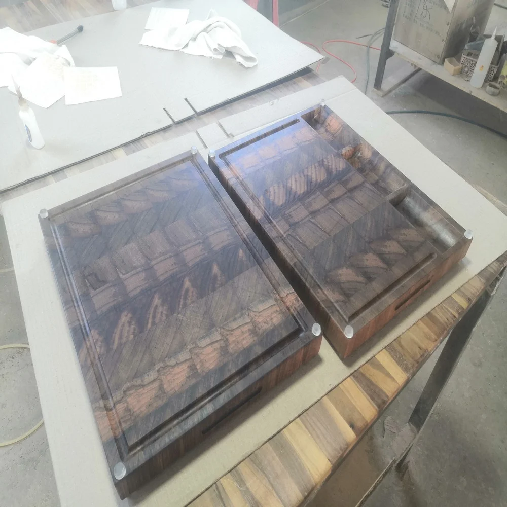 

Burmese Teak Square with sink cutting board(Two-sided)