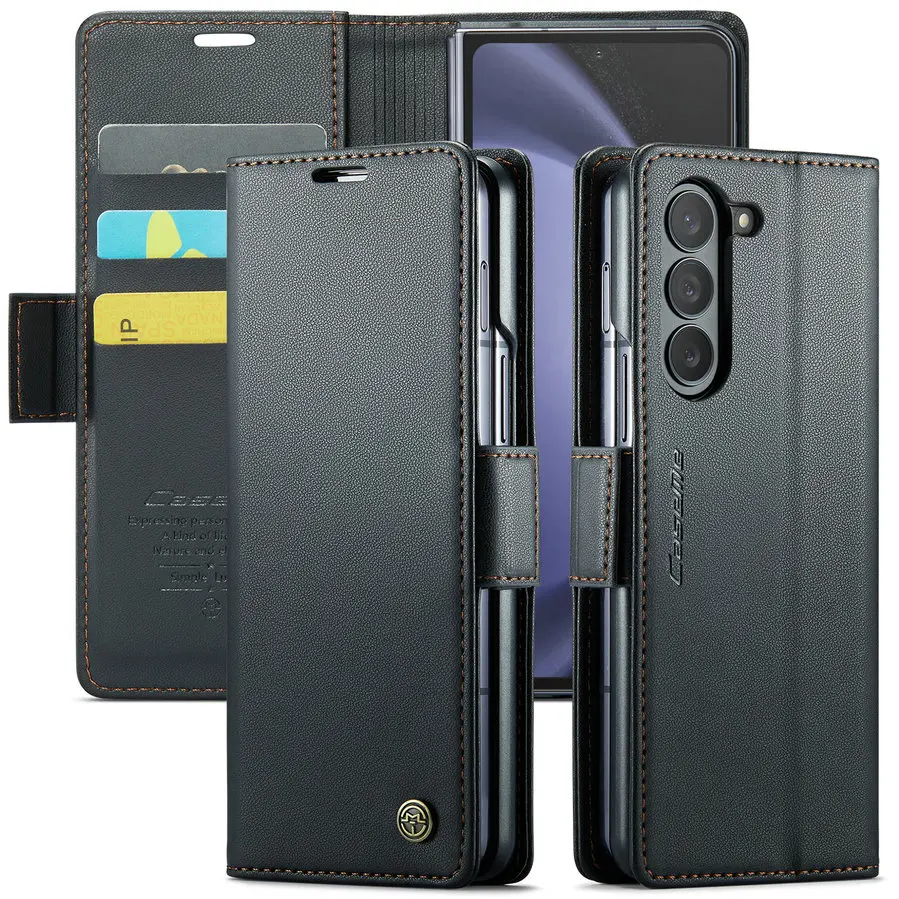 

CaseMe New Leather Case for Samsung Galaxy Z Fold 5 4 3 Slim Thin Wallet Kickstand Credit Card Pouch Case for Samsung Z Fold 5