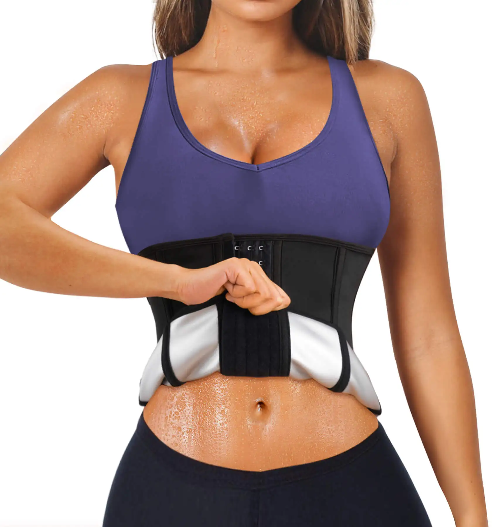 

Slimming Sauna Belt 3 Hook Faja Colombian Waist Trainer Weight Loss Thermal Fat Burner Sweat Waist Trainer
