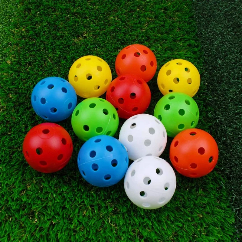 

Custom logo colorful Golf Ball Practice Plastic Sports Indoor and Outdoor Resistant Training Red Yellow Blue Green Golf Balls