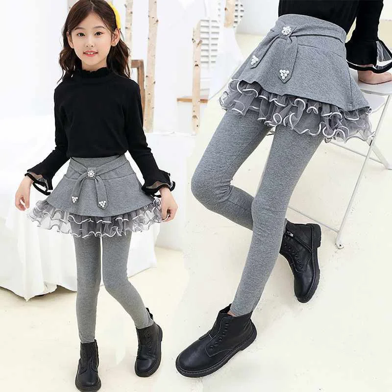 

Girls autumn and winter wear leggings skirts plus velvet padded skirt pants
