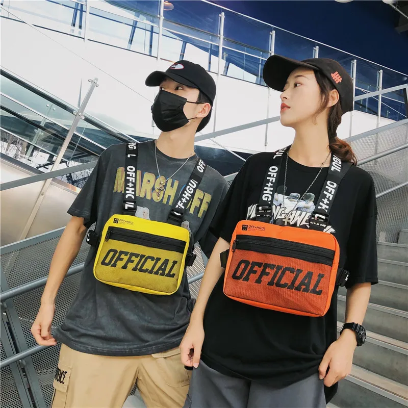 

Hip Pop Style Custom Nylon Men Chest Bags Front Pocket Fashion Men Chest Rig Bag
