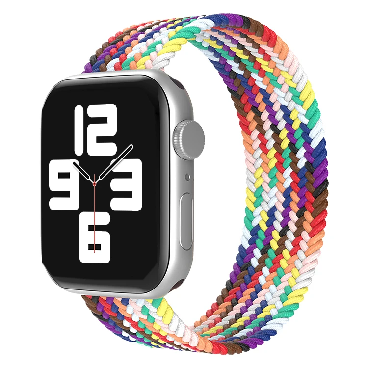 

Suitable for iwatch6 Nylon Elastic Braided Smart Watches Strap Watch5/4/3/2 generation elastic woven watch band, Black blue red green etc