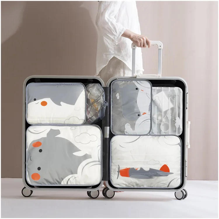 

Packing Cubes 6 Set Lightweight for Travel Luggage Organizer with Laundry Bag or Toiletry Bag, Gray