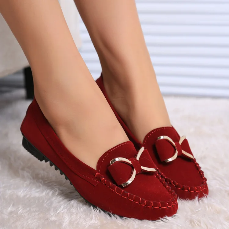 

fashion red black yellow Flat-soled Shoes Casual Single Shoes Butterfly-knotted Women's Anti-skid Shoes, Colors