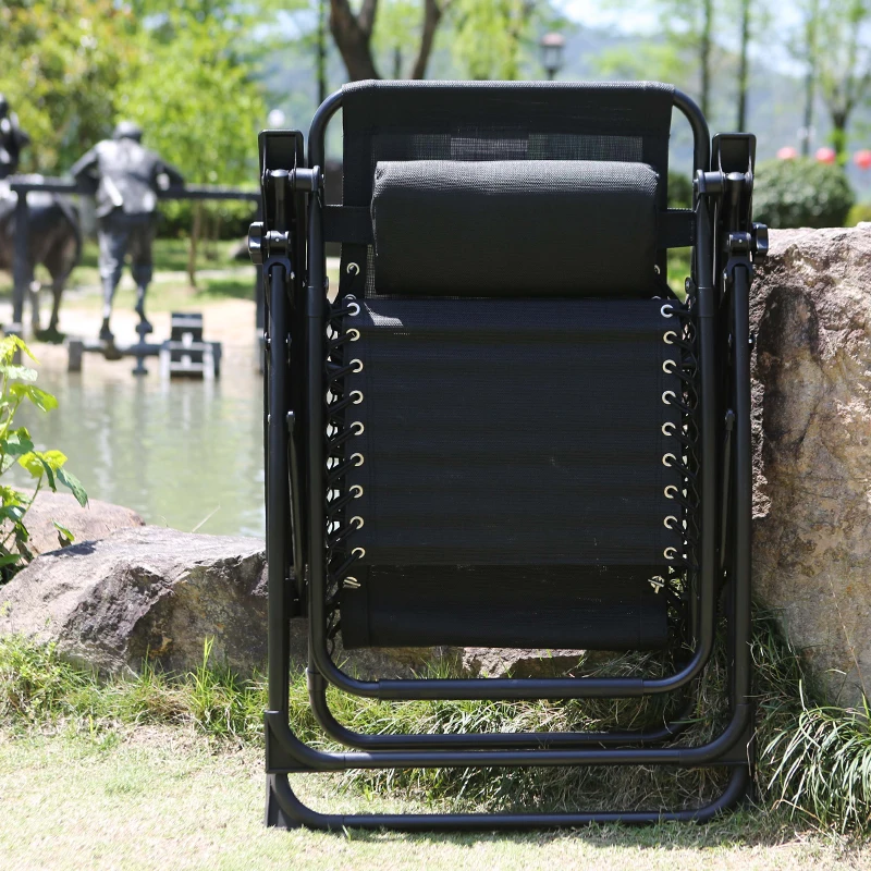 
Wholesale Black Fabric Metal Tube Bear 150kg Zero Gravity Recliner Chair Leisure Lounge Garden Beach Chair with Cup Holder 