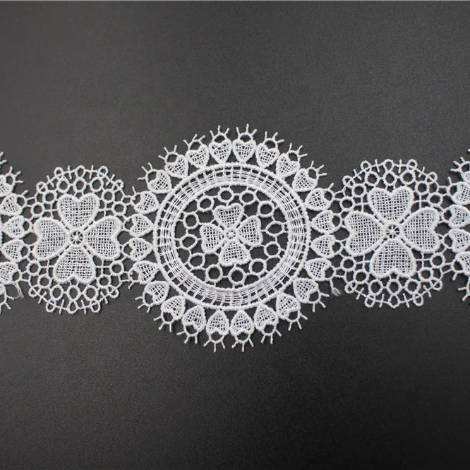 

new fashion white milk silk embroidery flower lace trimming, White or customized