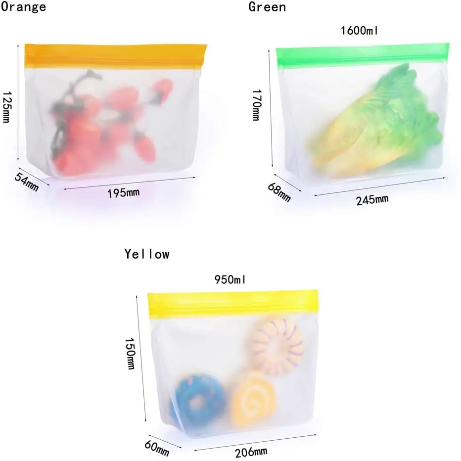 Free Ecofriendly Reusable Leakproof Peva Bag Silicone Preservation
