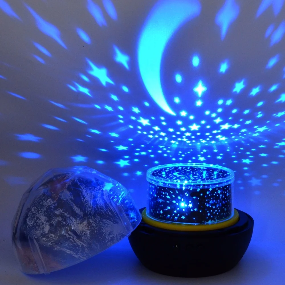 

Free Shipping Starry Sky Night Light Planet Magic Projector Earth Universe LED Lamp Colorful Rotate Flashing Star for Kids Baby