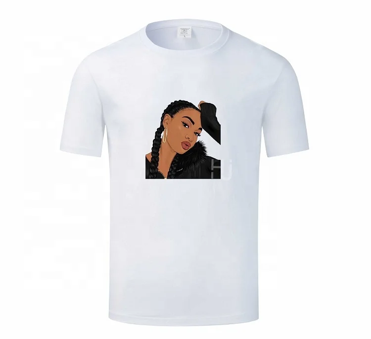

Wholesale 100% Cotton high quality custom t shirt Black Girl tshirt female t-shirt Melanin graphic tees