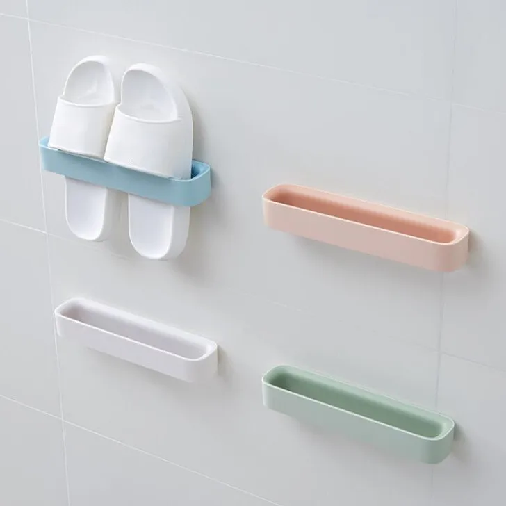

Seamless Paste Bathroom Wall Hanging Plastic Slippers Storage Racks ZGJ-0751