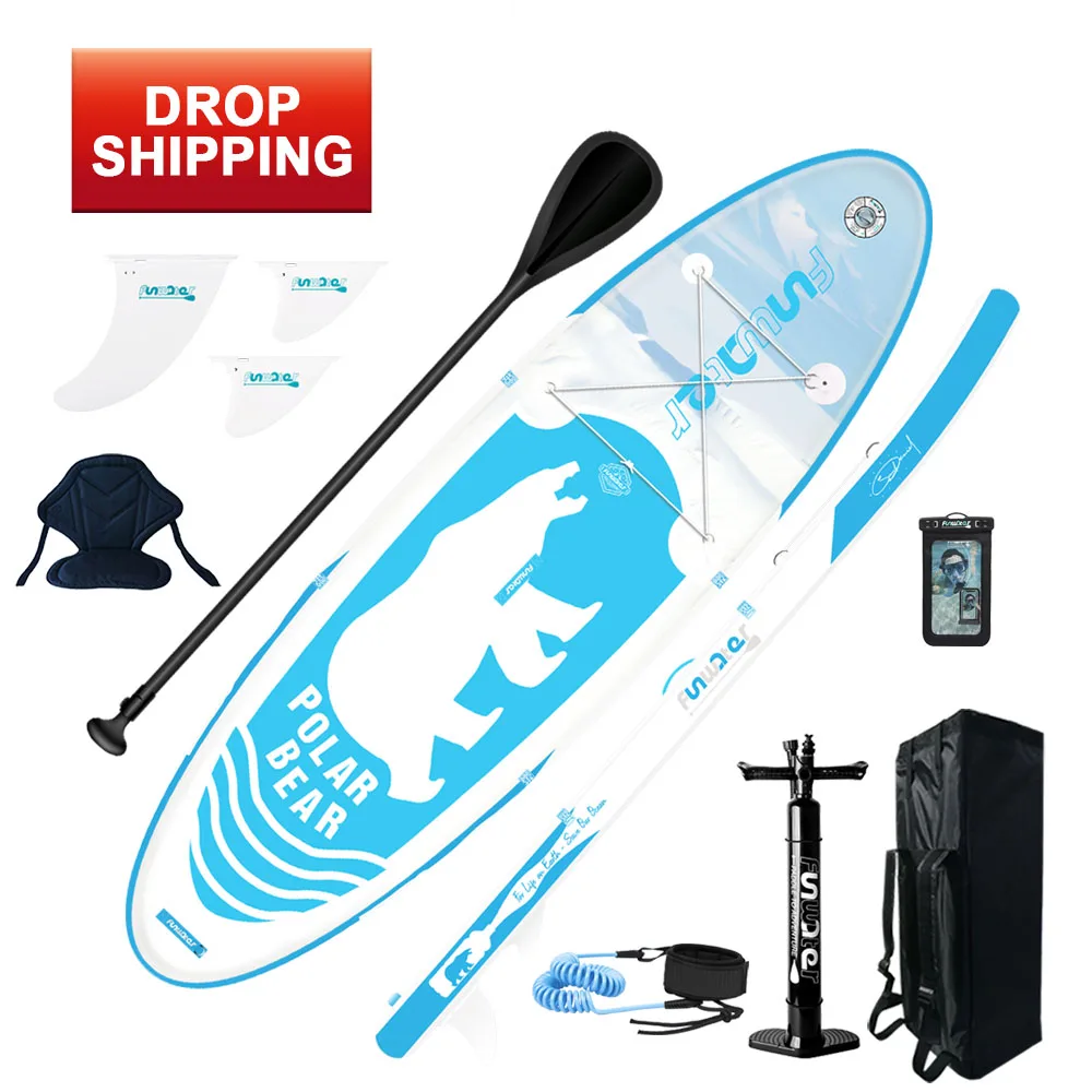 

FUNWATER Drop Shipping High quality sub surf paddle boards price surfboard sup water stand inflatable stand up paddle board sup, Blue