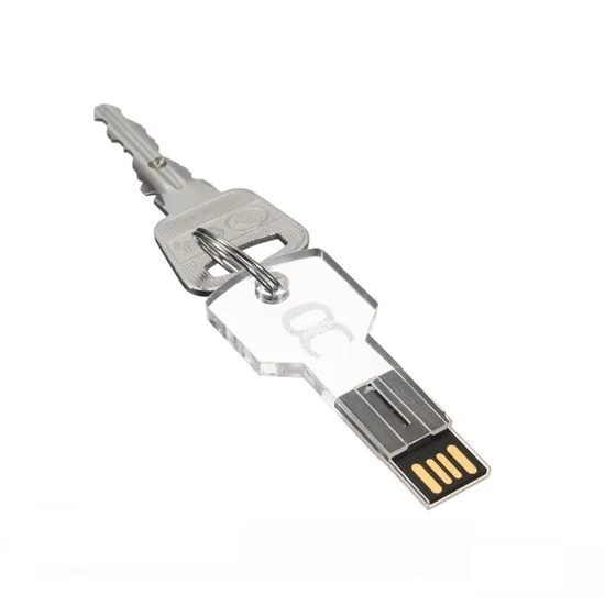 Hot sale OEM LOGO promotion gift Acrylic crystal key usb pendrive with led light - ANKUX.COM