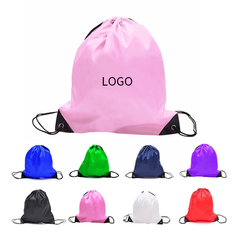 

Custom Logo Drawstring Printed Polyester Gym Bags Training Gymsack Polyester Waterproof Drawstring Bag With Logo