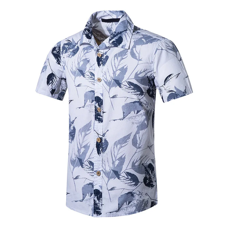 

Mens Hawaiian Printing Shirts Summer Short Sleeve Loose Button Shirts Casual Hawaiian Shirt Camisa Masculina