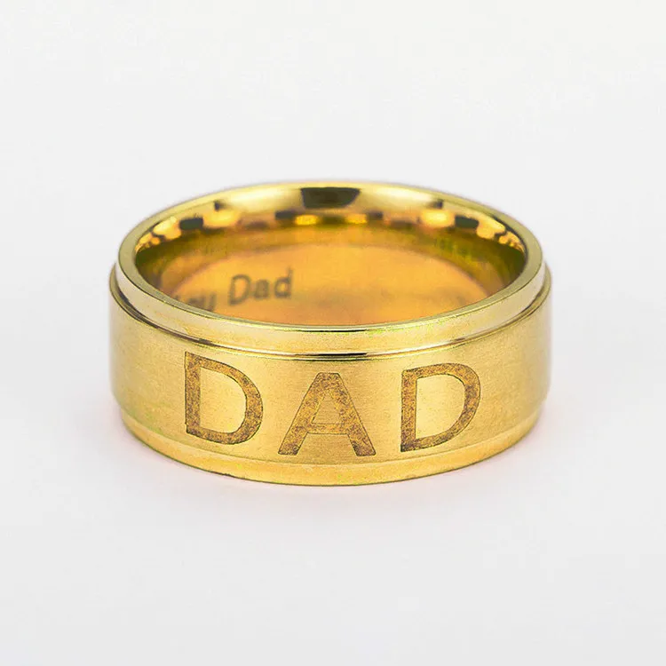 

Fashion Father's Day Gift Ring Stainless Steel Love You Dad Letter DAD Ring Men's Customized Titanium Steel Ring Jewelry