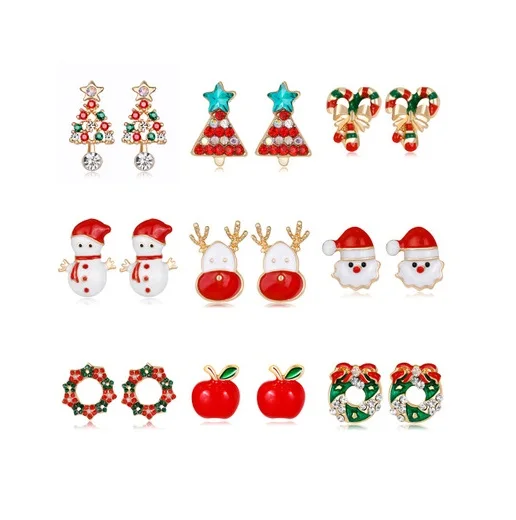 

2021 New Trendy Apple Earrings Jewelry Present Personalized Christmas Earrings for Women, Picture shows