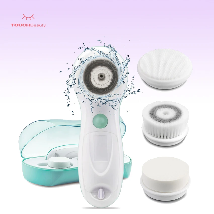 

TOUCHBeauty TB0759A Water Proof Electric Facial Cleanser Set With 3 Brush Heads, Green and odm