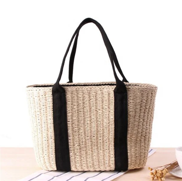 

2021 new design Summer tote bag wholesale straw bag custom environmental beach bag