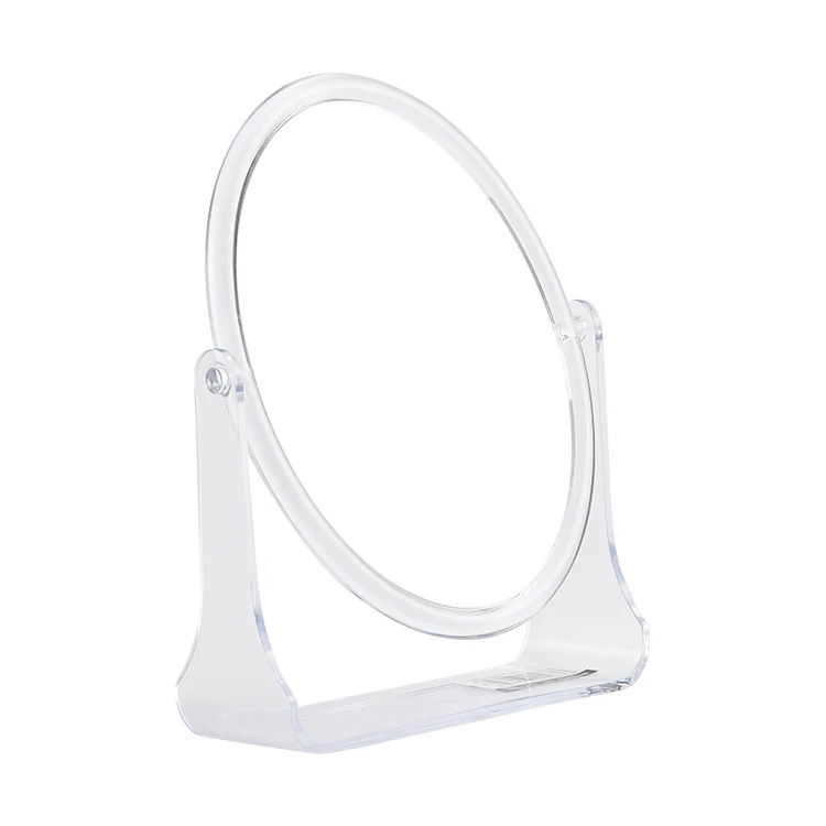 

Plastic Plastic Make Up Magnification Rotating Double Standing Makeup Mirror 360 Degree Rotating Table Mirror For Makeup, Transparent