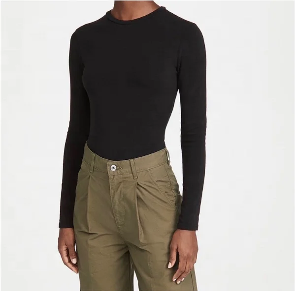 

2021 New spring basic bamboo soft outside wear long sleeve t shirt for women