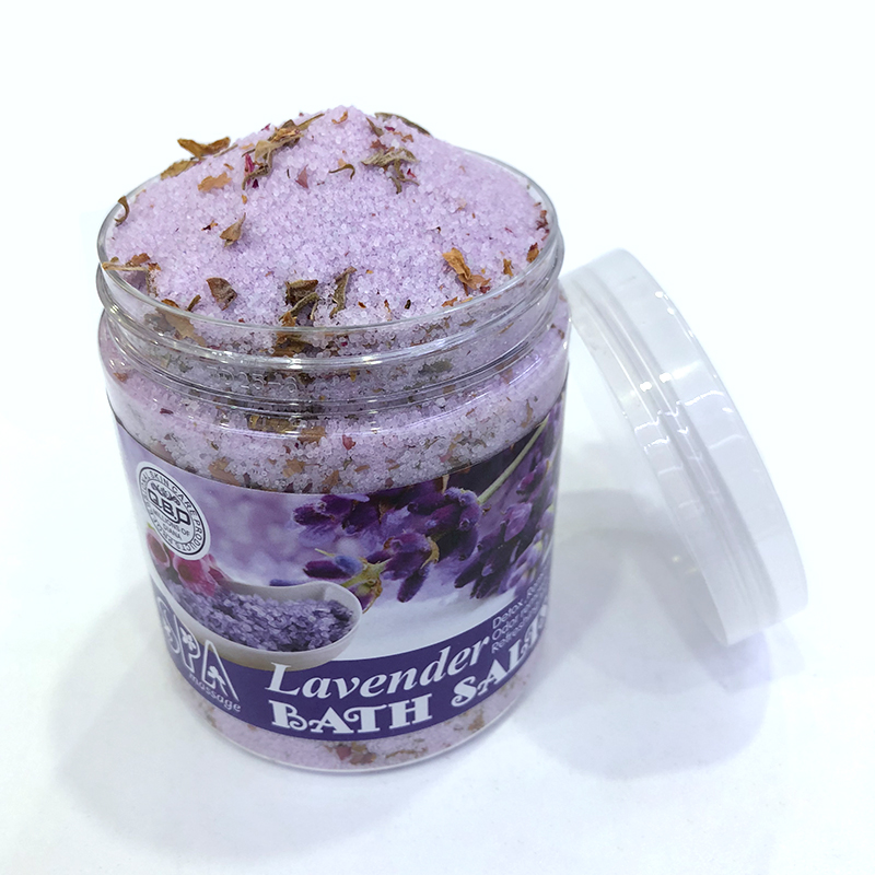 

Custom Shower Bath lavender bath salt whitening scrub private label, Purple