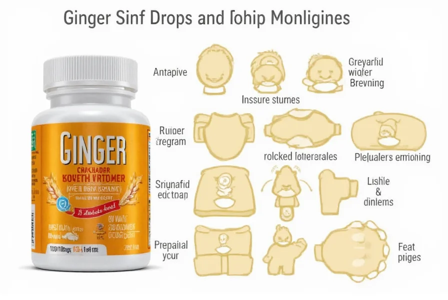 Ginger root and supplement dropper showing natural ingredients